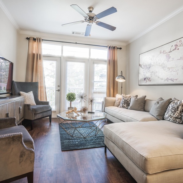 Drift Dunwoody - Living Room with Wood-style Flooring