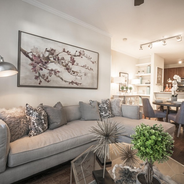 Drift Dunwoody - Living Room with Wood-style Flooring